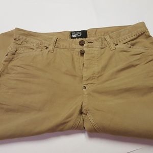 Button fly khaki pants